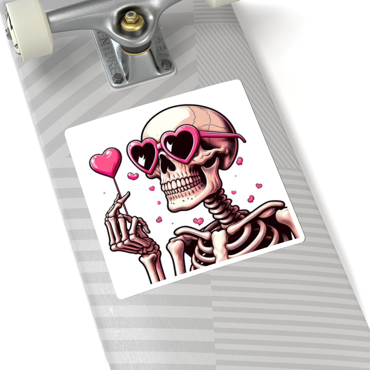 Pink Heart Skeleton Valentines Day Kiss-Cut Stickers, Love Sticker, Romantic Decal, Heart Skeletons, Valentine's Gift Wrap, Cute Planner