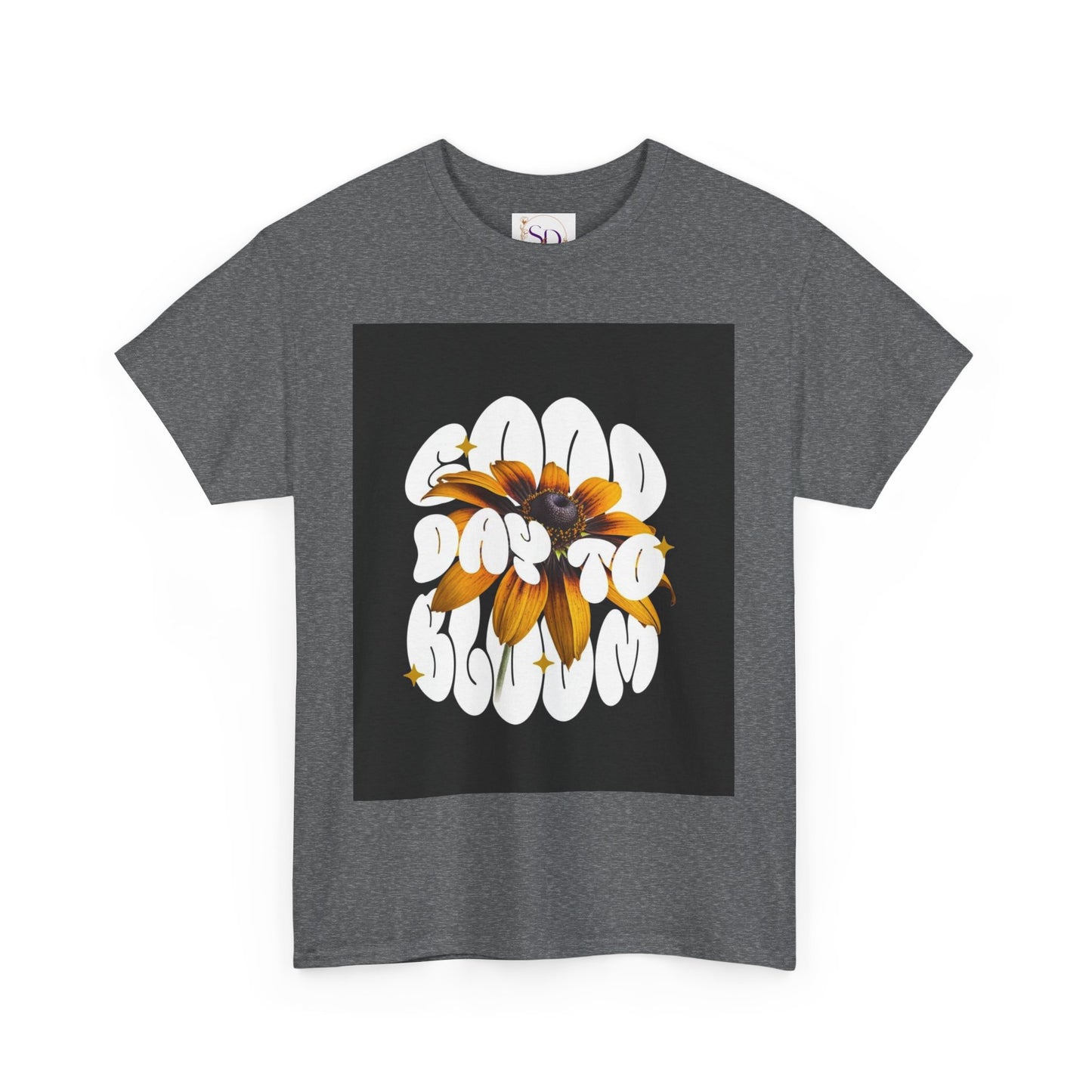 Good Day to Bloom Unisex Heavy Cotton Tee, Floral Graphic Tee, Spring Edition T-Shirt, Casual Gift, Nature Lover Apparel