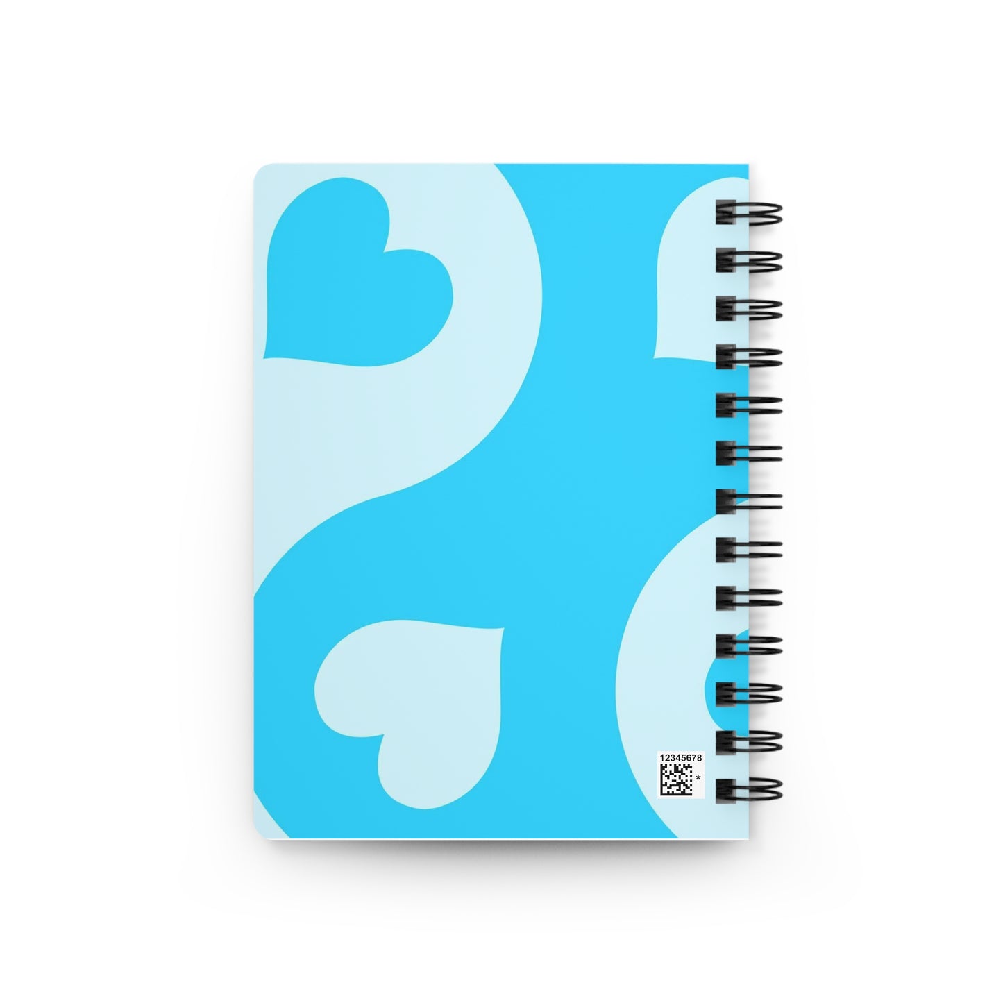 Light Blue Hearts Spiral Bound Journal - Cute Notebook for Writing, Sketching, Planner, School Supplies, Gift for Stationery Lover
