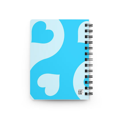 Light Blue Hearts Spiral Bound Journal - Cute Notebook for Writing, Sketching, Planner, School Supplies, Gift for Stationery Lover