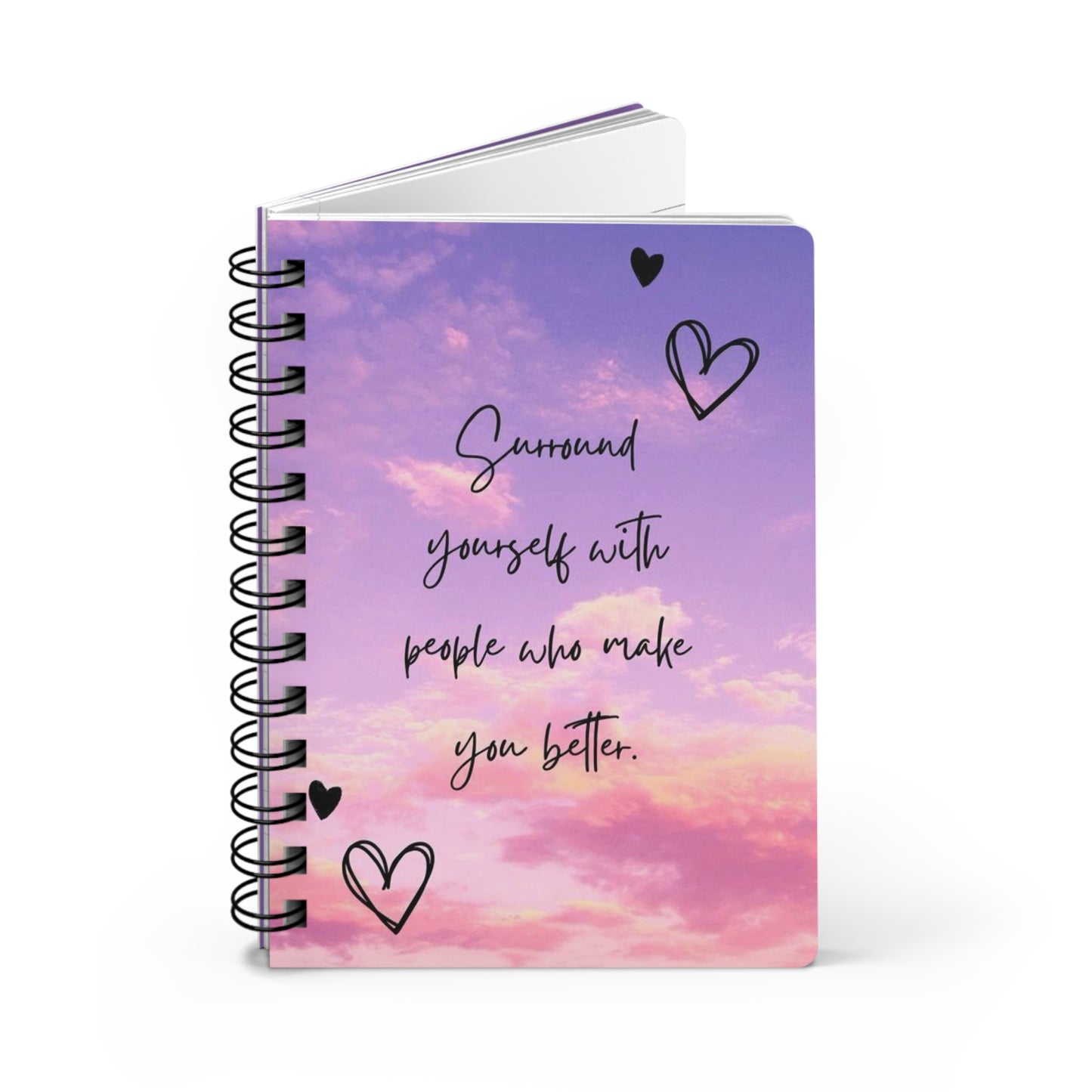 Inspirational Spiral Bound Journal - Motivational Quote, Self-Care Diary, Gift for Friends, Art Journal, Gratitude Notebook