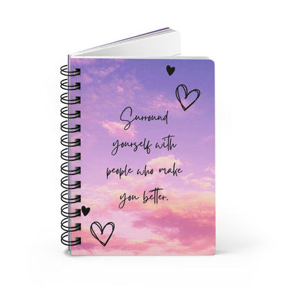 Inspirational Spiral Bound Journal - Motivational Quote, Self-Care Diary, Gift for Friends, Art Journal, Gratitude Notebook