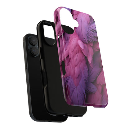 "Rebranding Into A New Badder Bitch" Pink/Purple Feathered Tough Cases