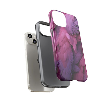 "Rebranding Into A New Badder Bitch" Pink/Purple Feathered Tough Cases