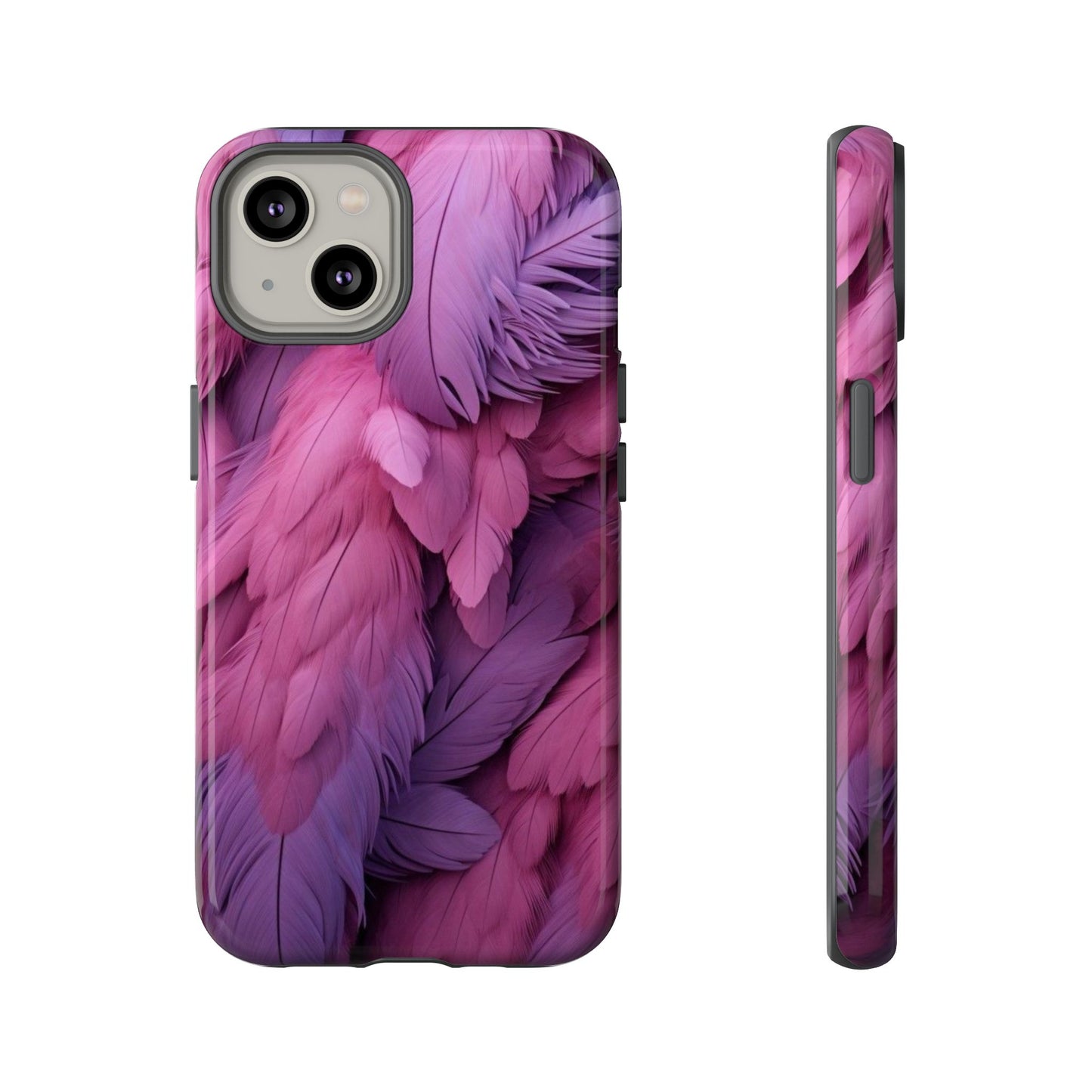 "Rebranding Into A New Badder Bitch" Pink/Purple Feathered Tough Cases