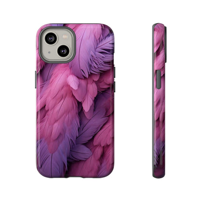 "Rebranding Into A New Badder Bitch" Pink/Purple Feathered Tough Cases