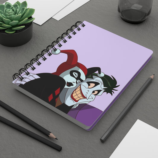 Playful Spiral Bound Journal featuring Joker & Harley Quinn, Gifts for Fans, Sketchbook, Cartoon Notebook, Fun Writing Journal