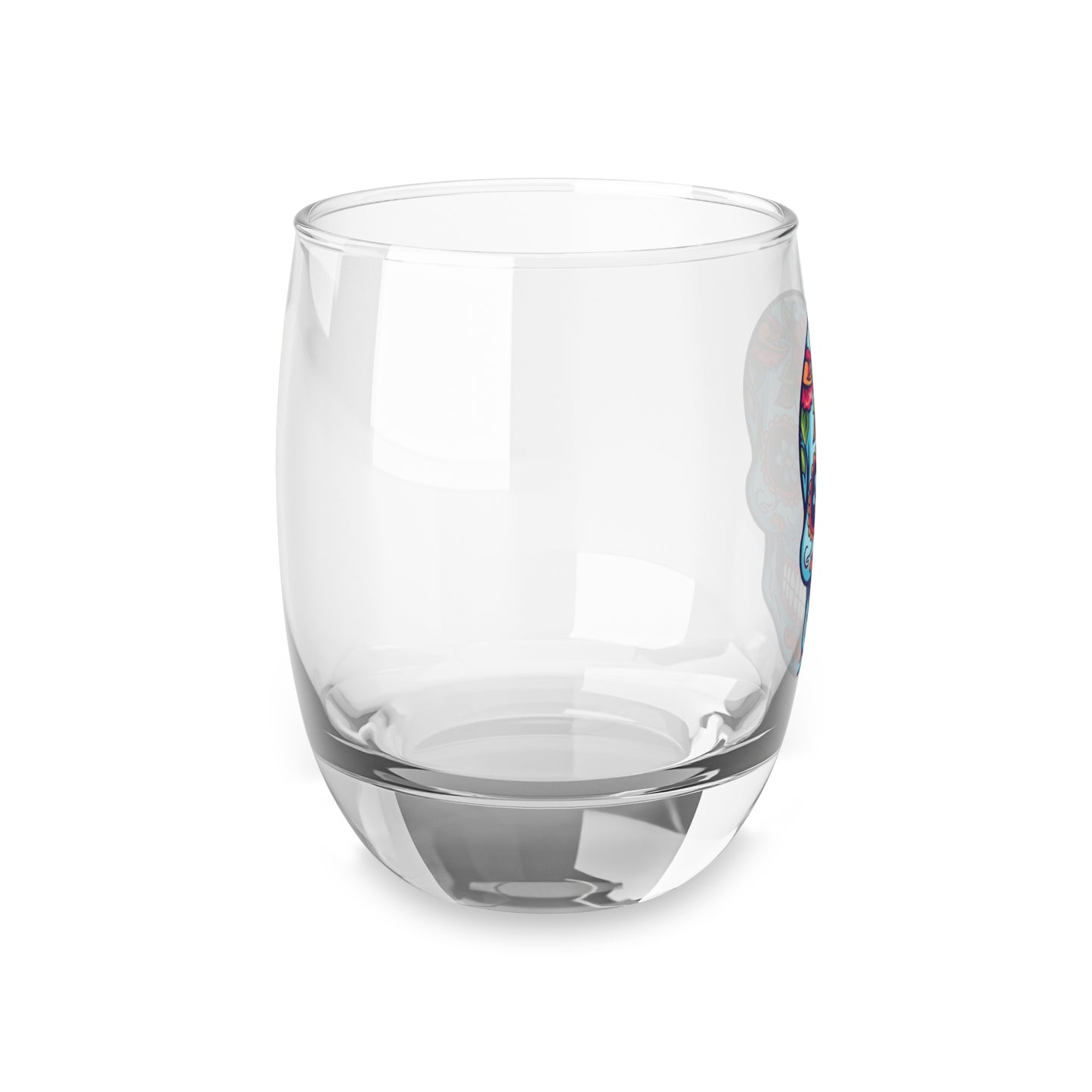 Skull Floral Whiskey Glass, Decorative Drinkware for Home Bar, Gift for Him, Unique Cocktail Glass, Day of the Dead Decor