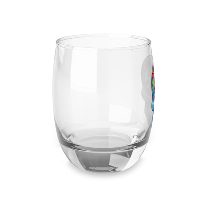 Skull Floral Whiskey Glass, Decorative Drinkware for Home Bar, Gift for Him, Unique Cocktail Glass, Day of the Dead Decor