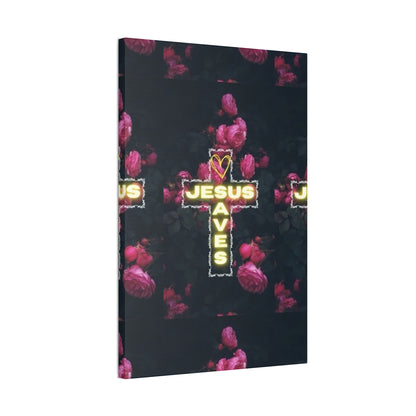 Religious Wall Art, Christian Home Decor, Jesus Saves Canvas, 0.75 inch stretched, Inspirational Gift, Religious Wall Decor, Christian Wall