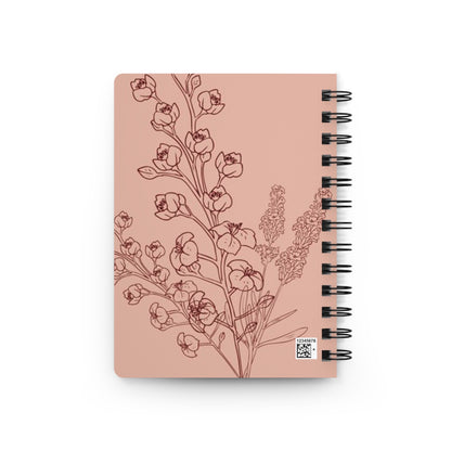 Botanical Spiral Bound Journal - Inspirational Alhamdulillah Quote, Floral Writing Notebook, Gift for Students, Gratitude Diary,