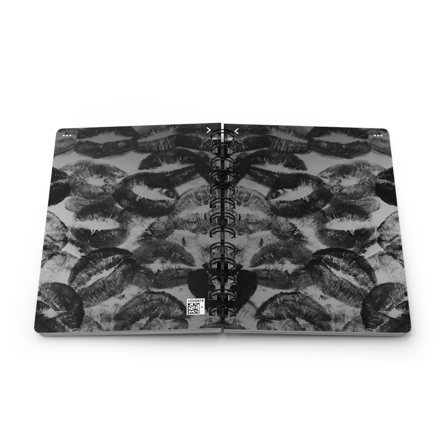 Elegant Kiss Print Spiral Bound Journal, Romantic Gift, Writing Notebook, Love Notes, Diary, Wedding Keepsake, Office Supplies