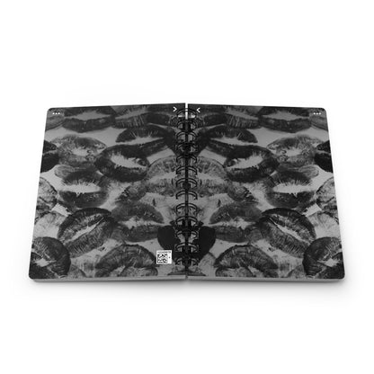 Elegant Kiss Print Spiral Bound Journal, Romantic Gift, Writing Notebook, Love Notes, Diary, Wedding Keepsake, Office Supplies