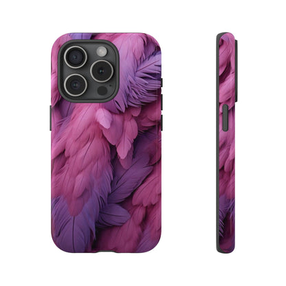 "Rebranding Into A New Badder Bitch" Pink/Purple Feathered Tough Cases