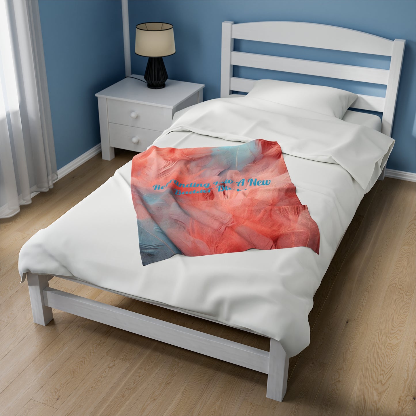 Pink and Baby Blue "Rebranding Into A Badder Bitch!" Velveteen Plush Blanket