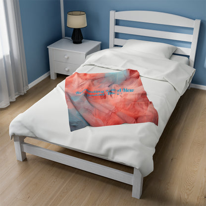 Pink and Baby Blue "Rebranding Into A Badder Bitch!" Velveteen Plush Blanket