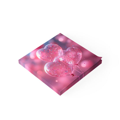 Post-it® Note Pads, pink heart shape design, Sticky Notes, Stationery, Office Supplies, Cute Desk Accessories, Reminder Cards