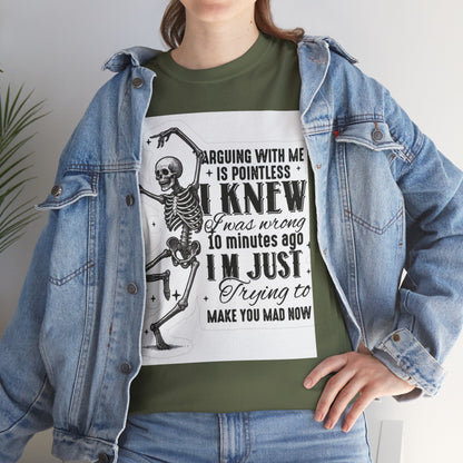 Skeleton Humor Unisex Heavy Cotton Tee - Perfect for Halloween and Casual Wear