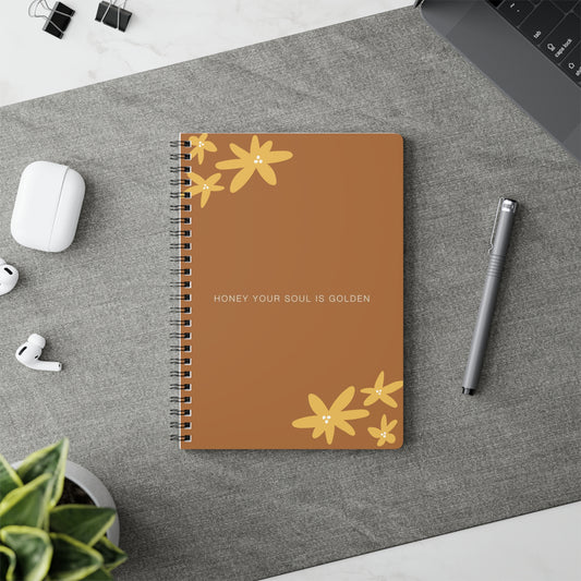 Journal Notebook 'Honey Your Skin is Golden', A5 Wirobound