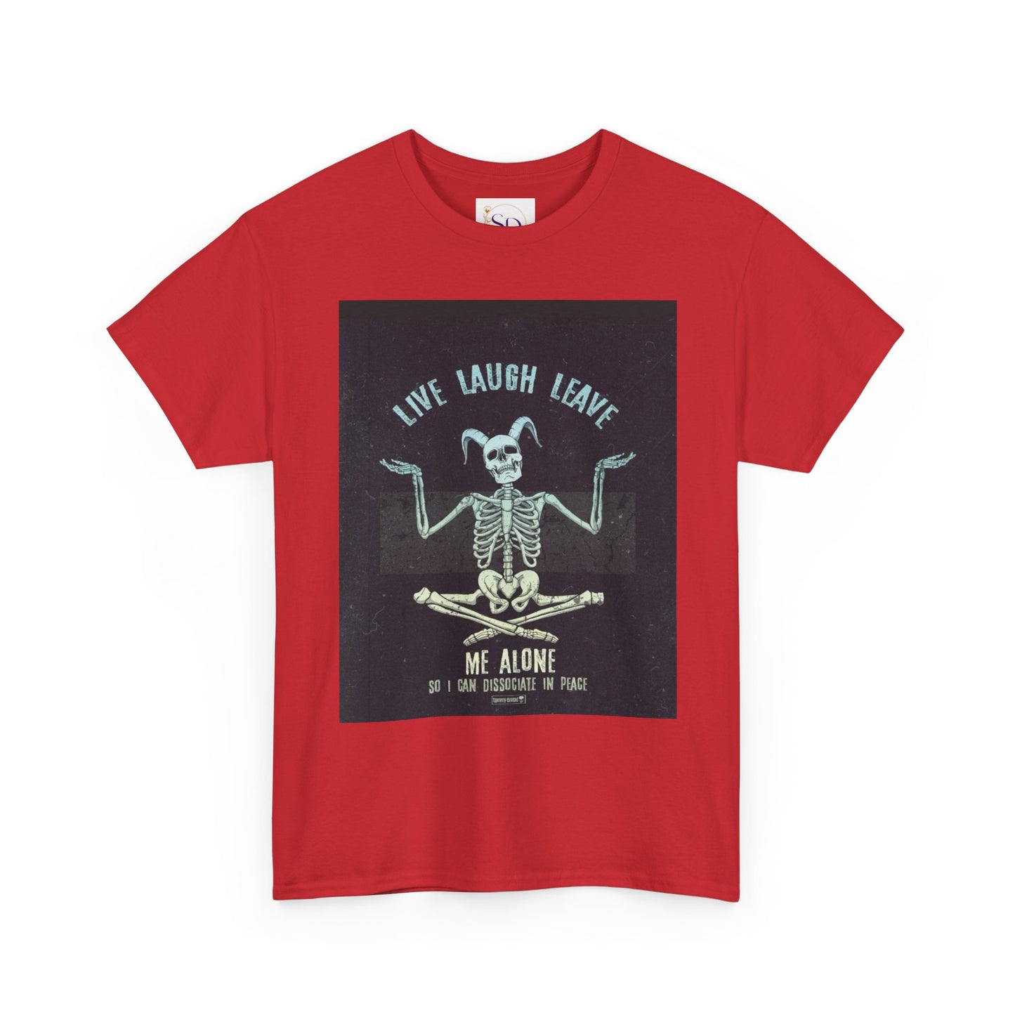 Skeleton Humor Unisex Heavy Cotton Tee - "Live Laugh Leave Me Alone"