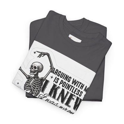 Skeleton Humor Unisex Heavy Cotton Tee - Perfect for Halloween and Casual Wear