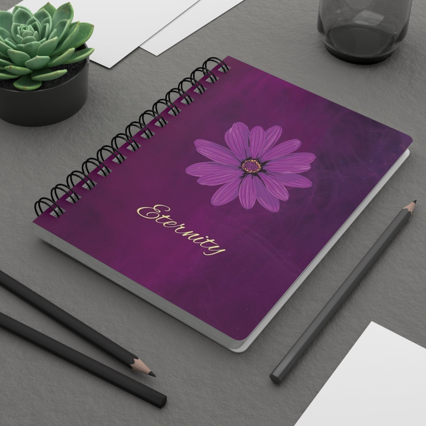 Serenity Floral Spiral Bound Journal | Purple Floral Notebook, Gift for Writers, Graduation Journal, Daily Planner, Art Therapy