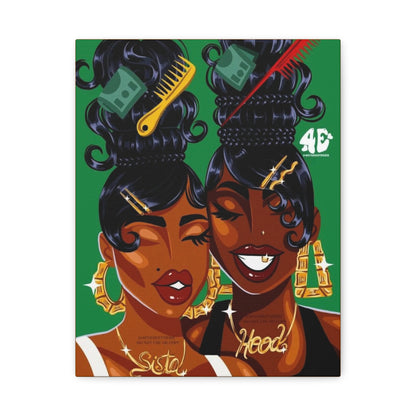 Sisterhood Canvas Print, Bold Black Girl Art, Home Decor, Unique Gift, Inspirational Wall Art, Afrocentric Gift, Celebration of Culture