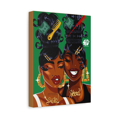 Sisterhood Canvas Print, Bold Black Girl Art, Home Decor, Unique Gift, Inspirational Wall Art, Afrocentric Gift, Celebration of Culture