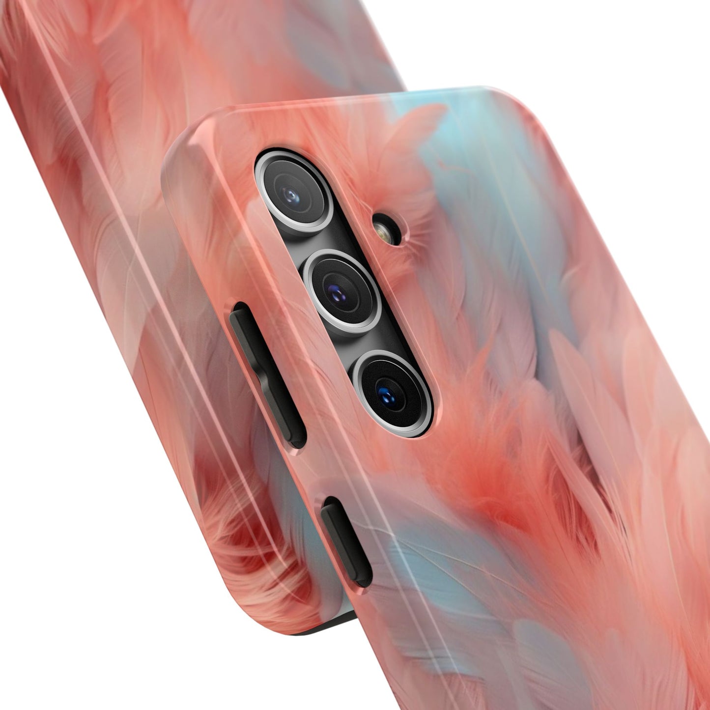 "Rebranding Into A New Badder Bitch!" ~ Pink/Baby Blue Feathered Tough Phone Cases