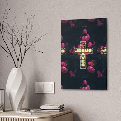 Religious Wall Art, Christian Home Decor, Jesus Saves Canvas, 0.75 inch stretched, Inspirational Gift, Religious Wall Decor, Christian Wall