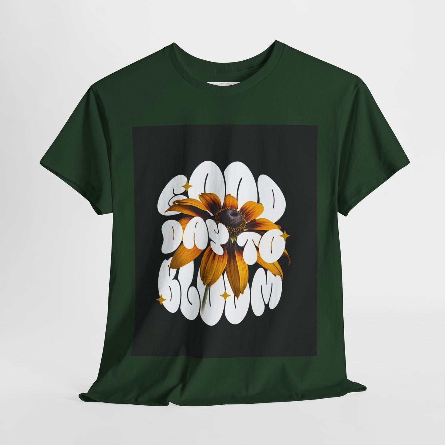 Good Day to Bloom Unisex Heavy Cotton Tee, Floral Graphic Tee, Spring Edition T-Shirt, Casual Gift, Nature Lover Apparel