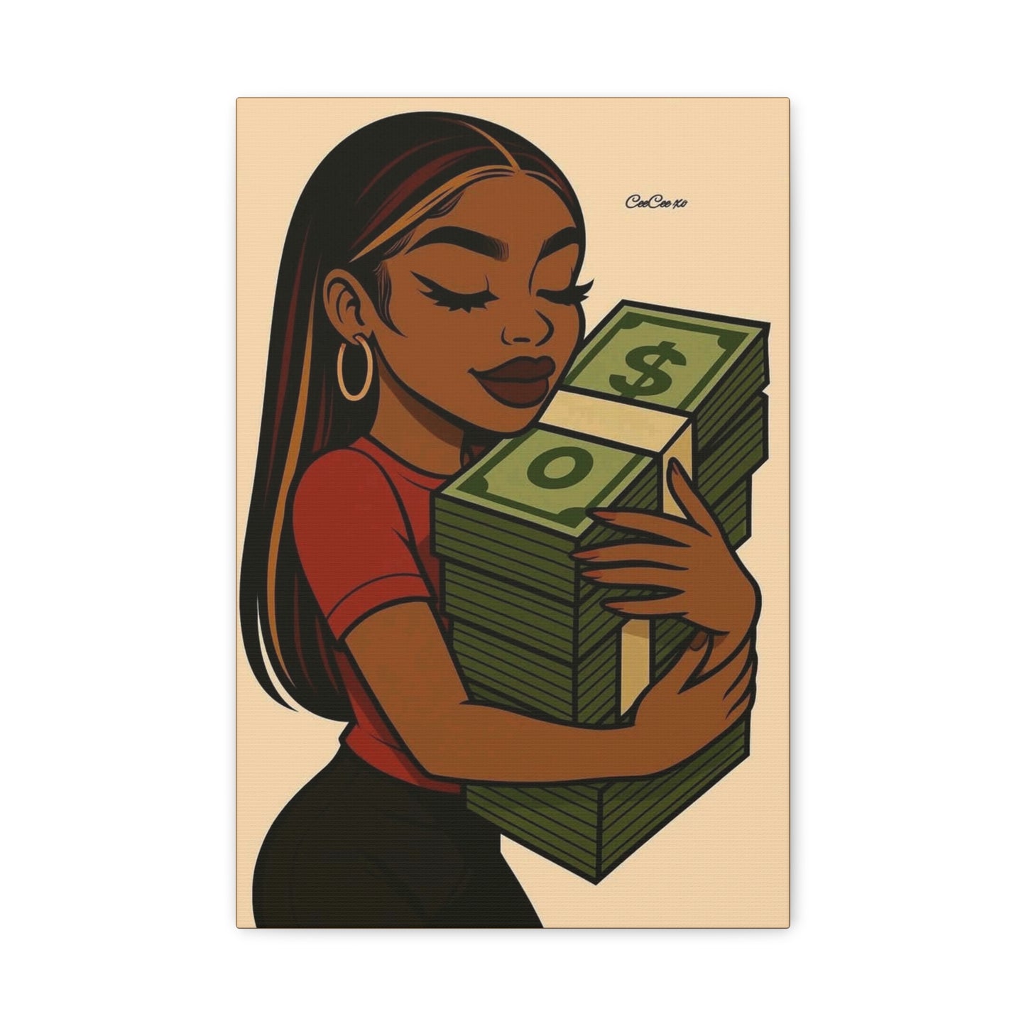 Money Love Canvas Art, Stylish Wall Decor, Inspirational Wall Art, Modern Home Decor, Unique Gift Idea