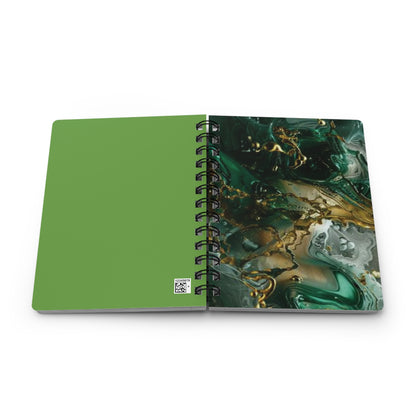 Elegant Spiral Bound Journal | Green Marble Design | Perfect for Journaling, Note-Taking, Gift for Writers, Students, Holidays