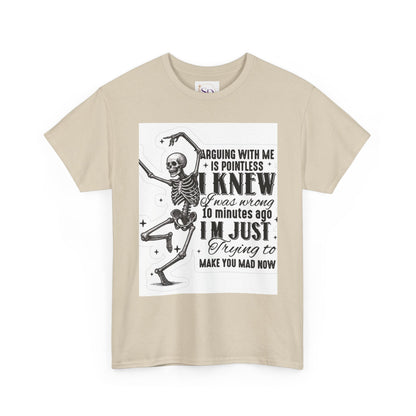 Skeleton Humor Unisex Heavy Cotton Tee - Perfect for Halloween and Casual Wear