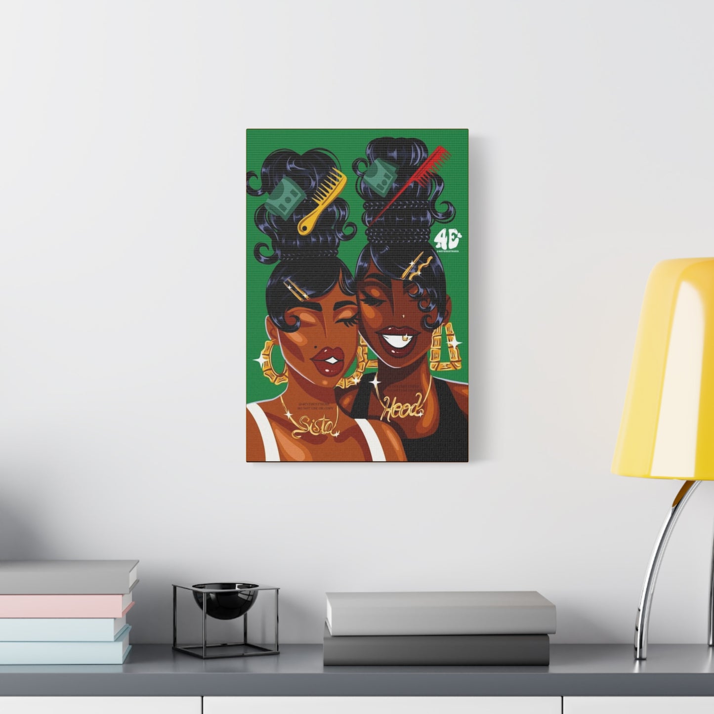 Sisterhood Canvas Print, Bold Black Girl Art, Home Decor, Unique Gift, Inspirational Wall Art, Afrocentric Gift, Celebration of Culture