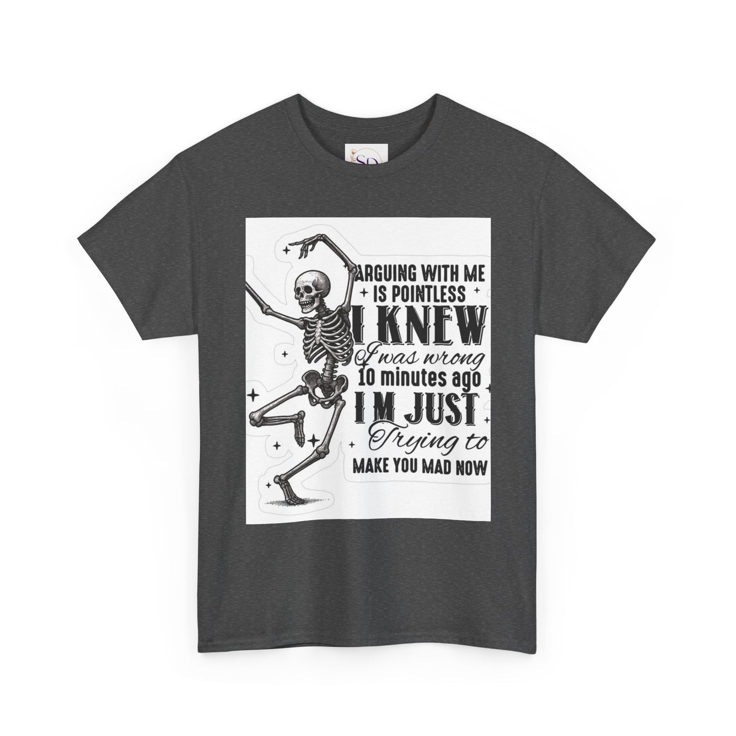Skeleton Humor Unisex Heavy Cotton Tee - Perfect for Halloween and Casual Wear