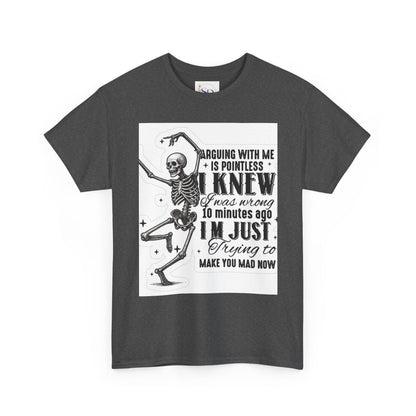 Skeleton Humor Unisex Heavy Cotton Tee - Perfect for Halloween and Casual Wear