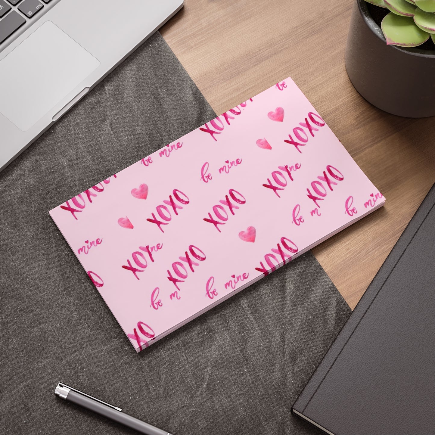 Post-it® Note Pads, xoxo pink design, Sticky Notes, Love Notes, Office Supplies, Stationery, Valentines Day Gift