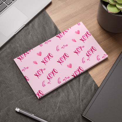 Post-it® Note Pads, xoxo pink design, Sticky Notes, Love Notes, Office Supplies, Stationery, Valentines Day Gift