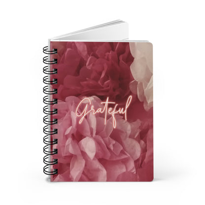 Grateful Floral Spiral Bound Journal - Perfect for Journaling, Gratitude Lists, Self-Care, Gift for Her, Daily Affirmations