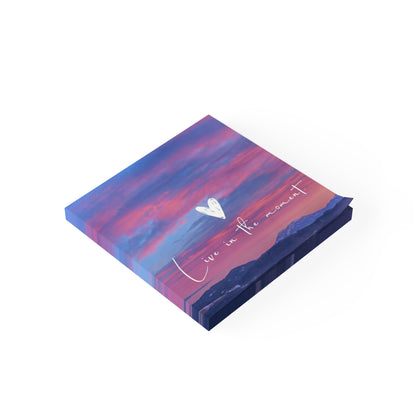 Inspirational Sticky Notes, Live in the Moment Reminder Pads, Office Supplies, Positive Affirmation Notes, Desk Decor, Gift for Her