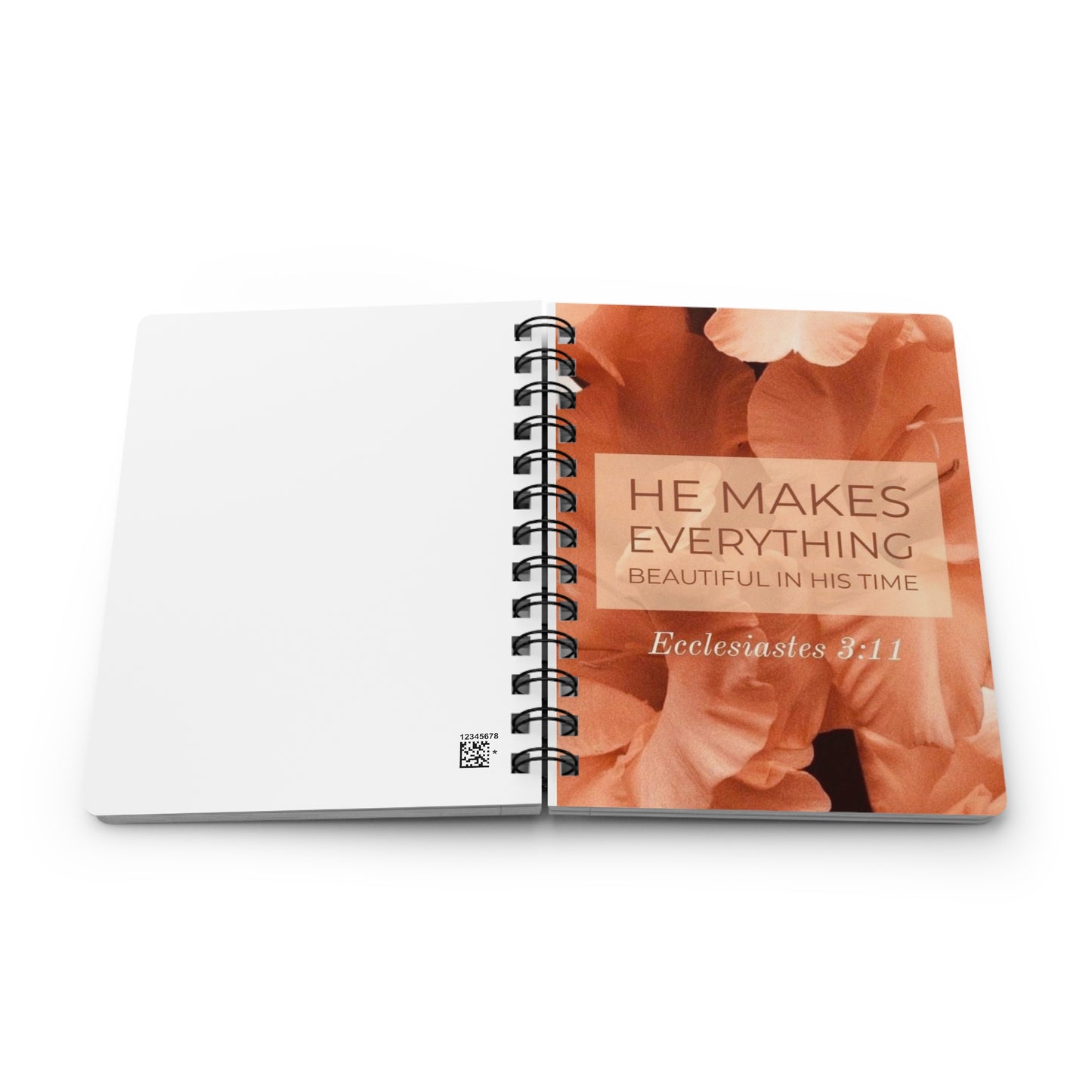 Inspirational Spiral Bound Journal - Floral Design, Faith Journal, Gratitude Planner, Bible Verse Notebook, Gift for Her, Motivational