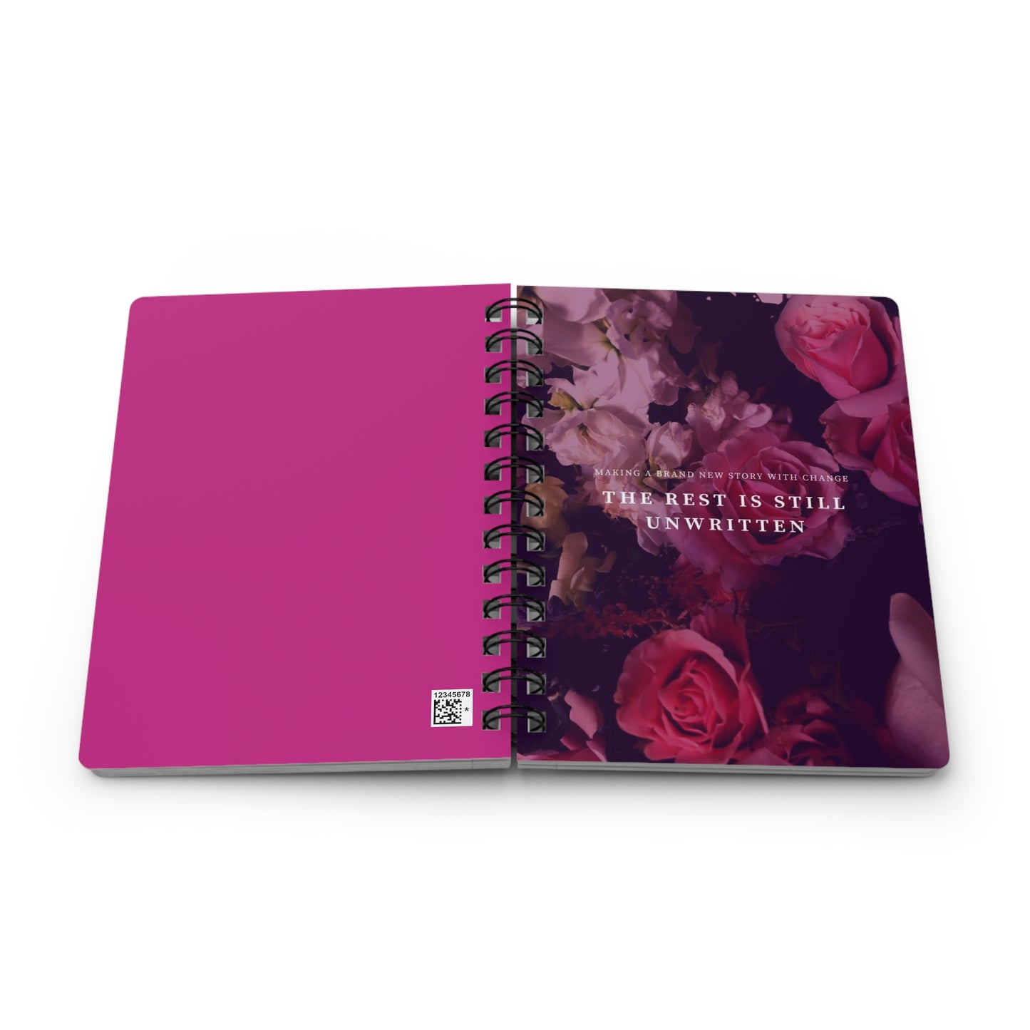 Inspirational Spiral Bound Journal ~ Unwritten Story Notebook, Self-Reflection, Creative Writing, Gift for Writers, Floral Design