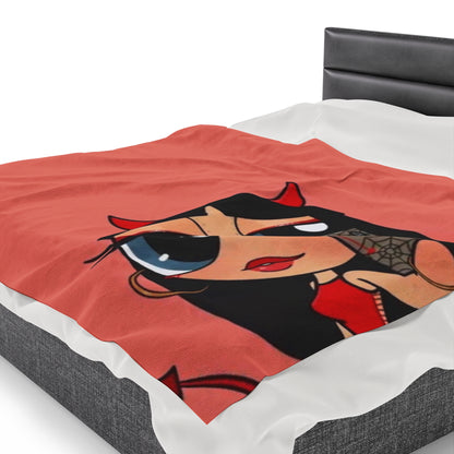 Devilish ImJustAGirl💅🏻🎀🫧~ Velveteen Plush Blanket