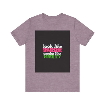 Barbie & Marley Print Tee, Fun Shirt for Parties, Gift for Friends, Casual Wear, Summer Outfit, Unique Graphic Tee