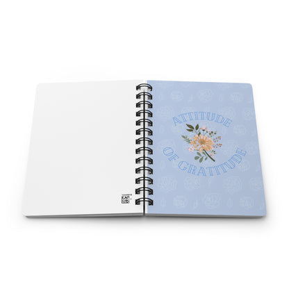 Attitude of Gratitude Journal | Floral Spiral Bound Notebook for Mindfulness, Self-Care, Gift for Her, Daily Reflection, Wellness