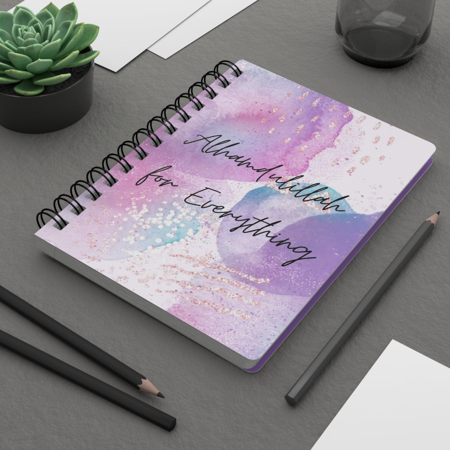 Inspirational Spiral Bound Journal - Alhamdulillah for Everything, Gratitude Journal, Islamic Gift, Daily Planner, Cute Notebook,