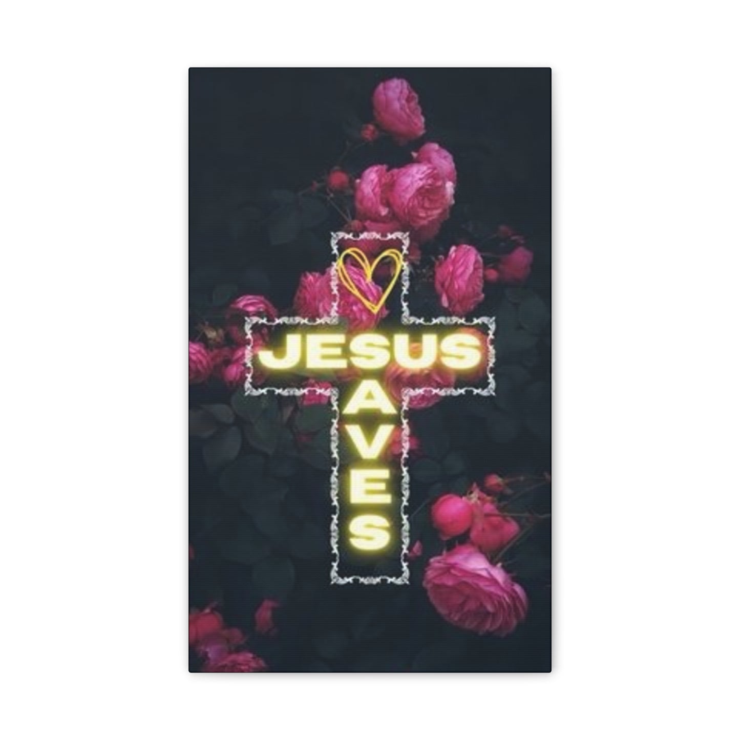 Religious Wall Art, Christian Home Decor, Jesus Saves Canvas, 0.75 inch stretched, Inspirational Gift, Religious Wall Decor, Christian Wall