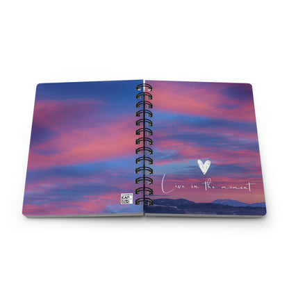 Live in the Moment Spiral Bound Journal ~ Inspirational Gift, Travel Journal, Daily Planner, Eco-Friendly Notepad, Self-Care Diary,