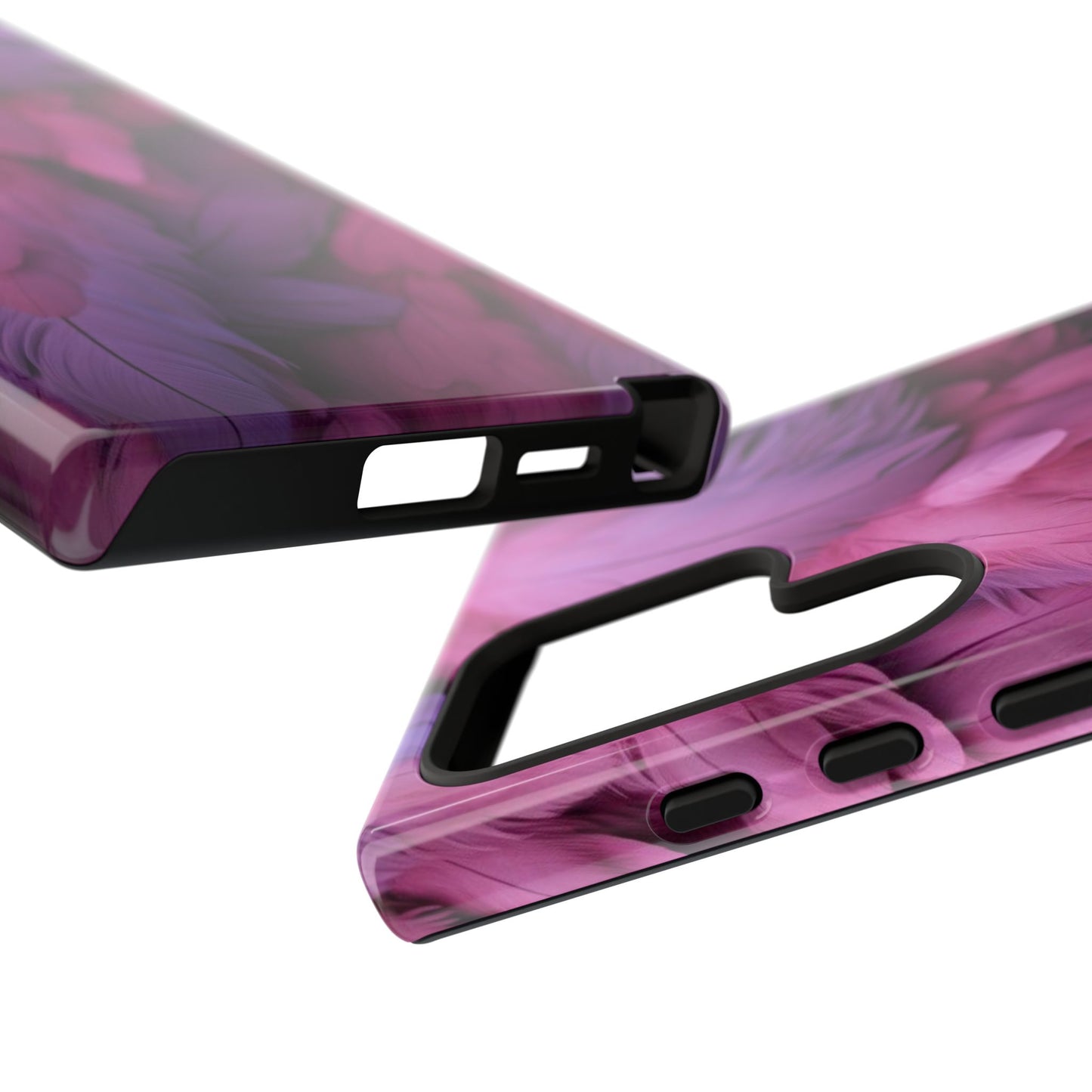 "Rebranding Into A New Badder Bitch" Pink/Purple Feathered Tough Cases